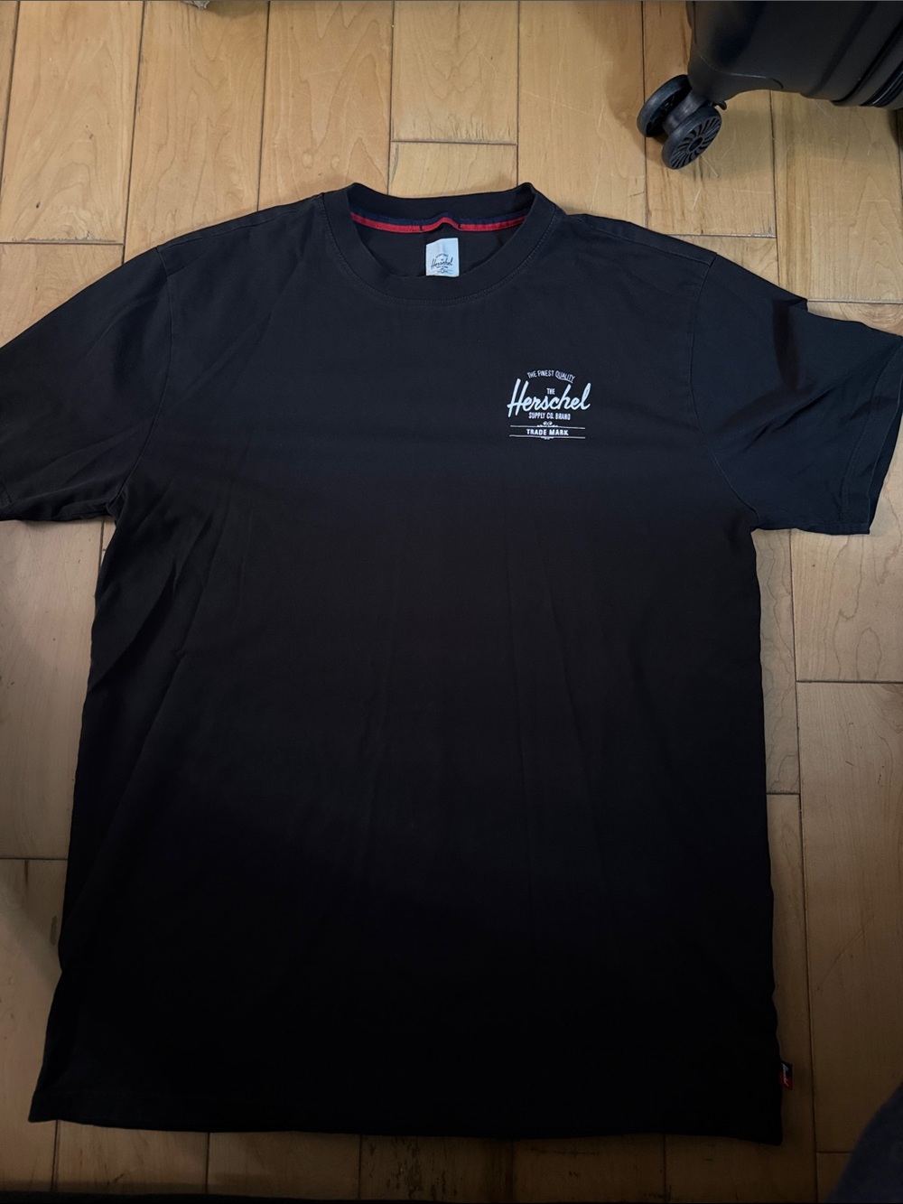 Herschel Supply Company Black Crewneck Tee with White Chest Logo